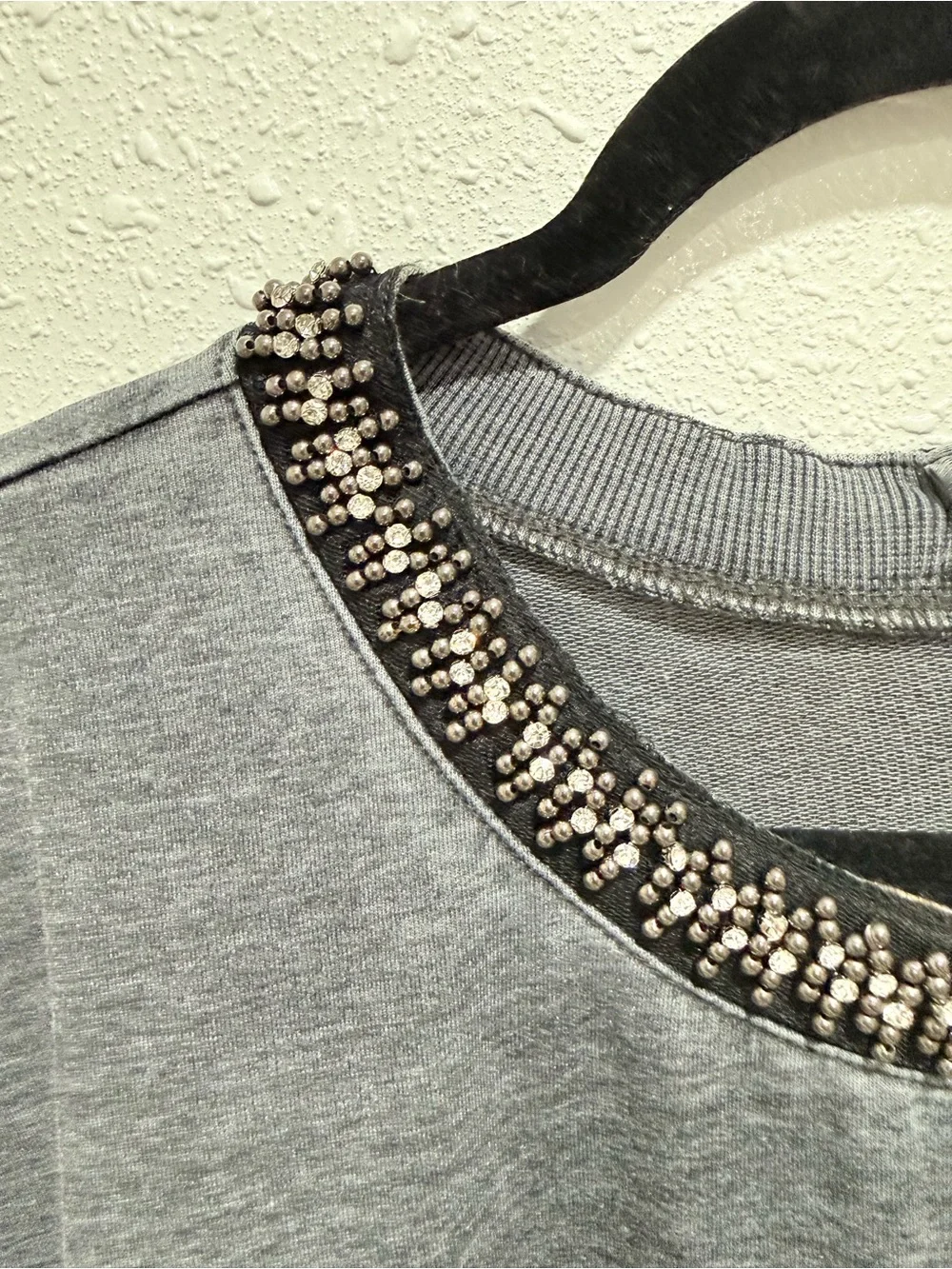 Lane Bryant Charcoal Grey Pullover Sweatshirt with Beaded Neckline 26